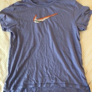The Nike Tee- Kids/Girls Nike T-shirt size Youth Large Purple and orange